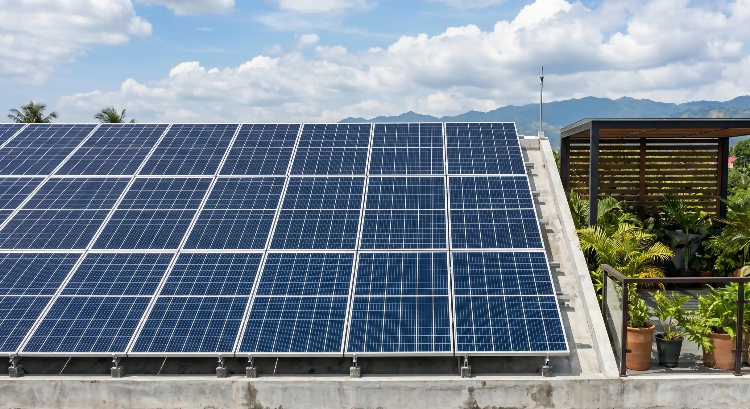 Philippine rooftop solar installation detail